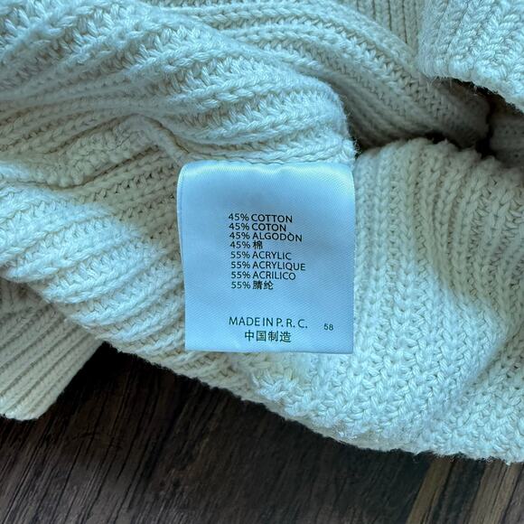 Brandy Melville Cropped Cream Cotton Blend Cardigan One Size - Picture 7 of 7